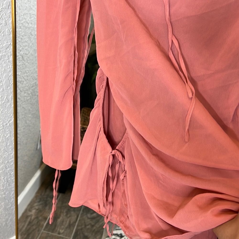 HOUSE OF CB 'Baby' Pink Chiffon Cutout Halter Mini Dress NWOT - Picture 14 of 15